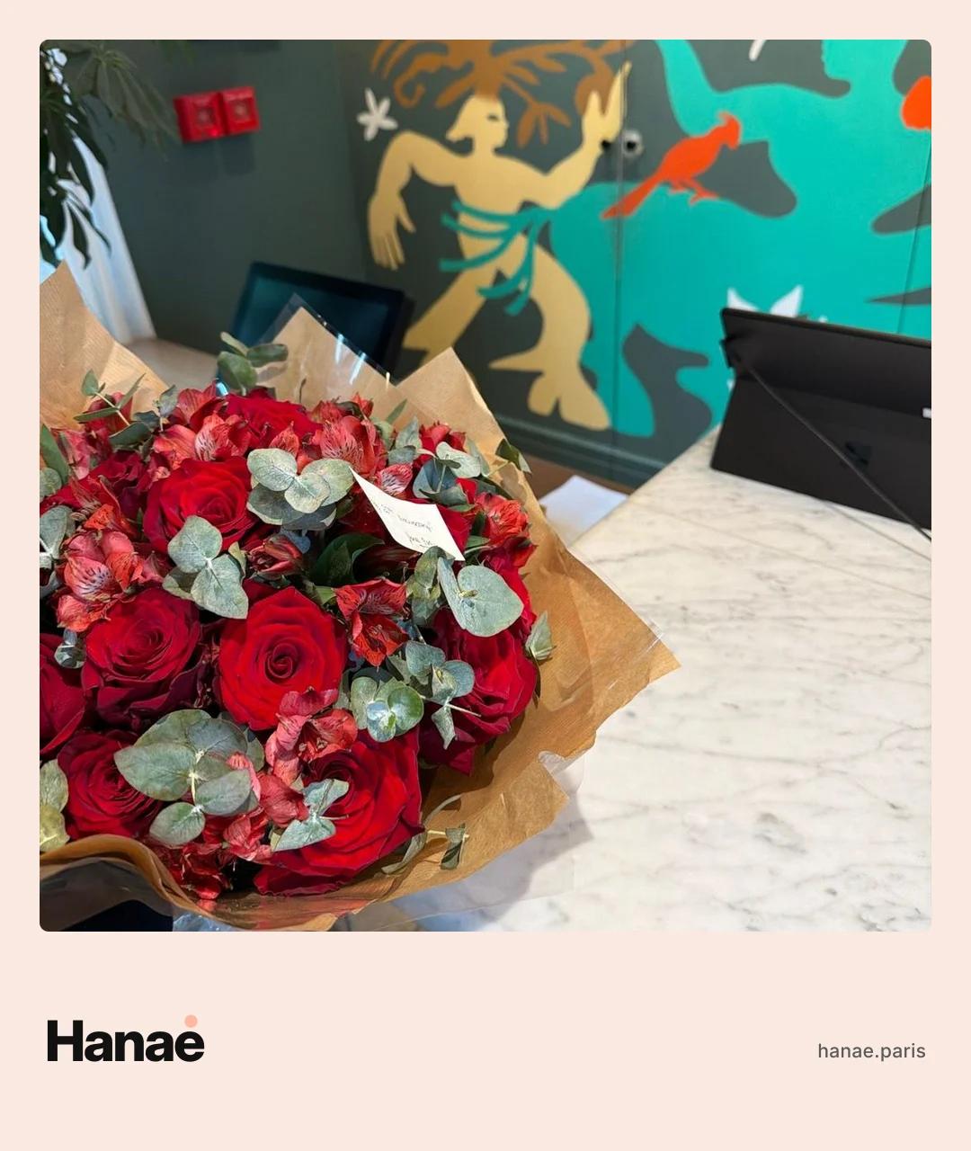 Bouquet Hanaé livré à Paris, photo prise à la livraison